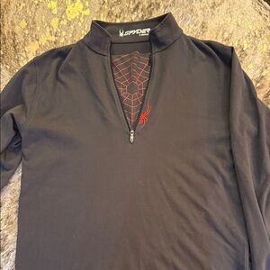 Spyder Black Top with Red Web Design